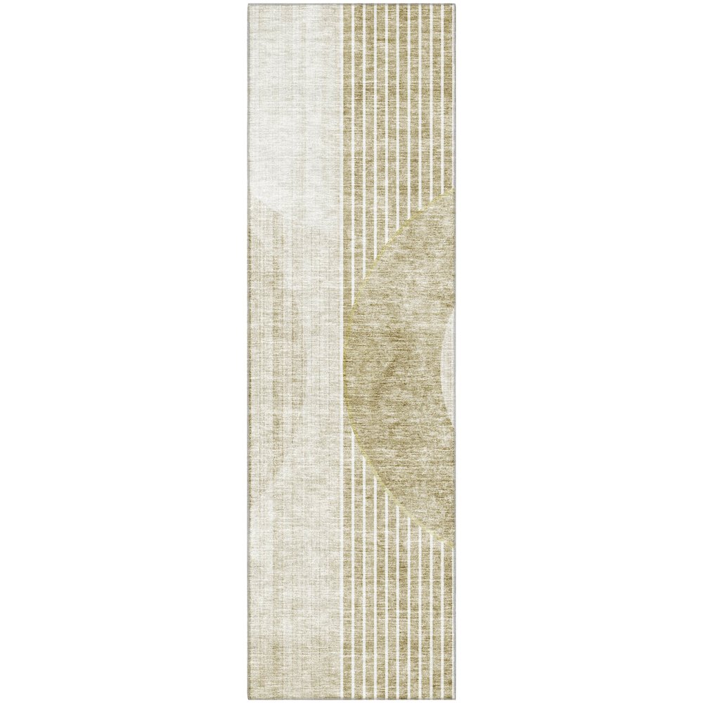Premium Machine Washable Mayfield AMF676 Taupe 2'3" x 7'6" Runner Rug. Picture 1