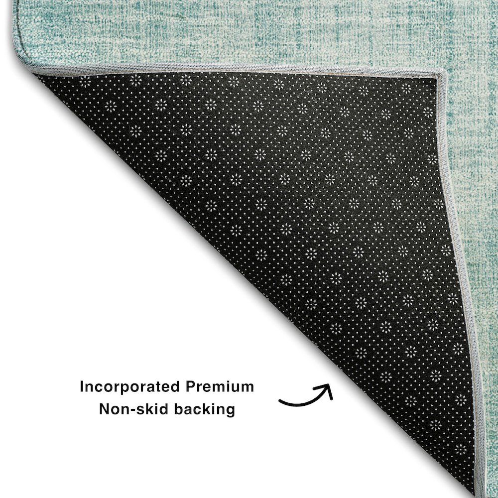 Premium Machine Washable Mayfield AMF676 Teal 1'8" x 2'6" Rug. Picture 2