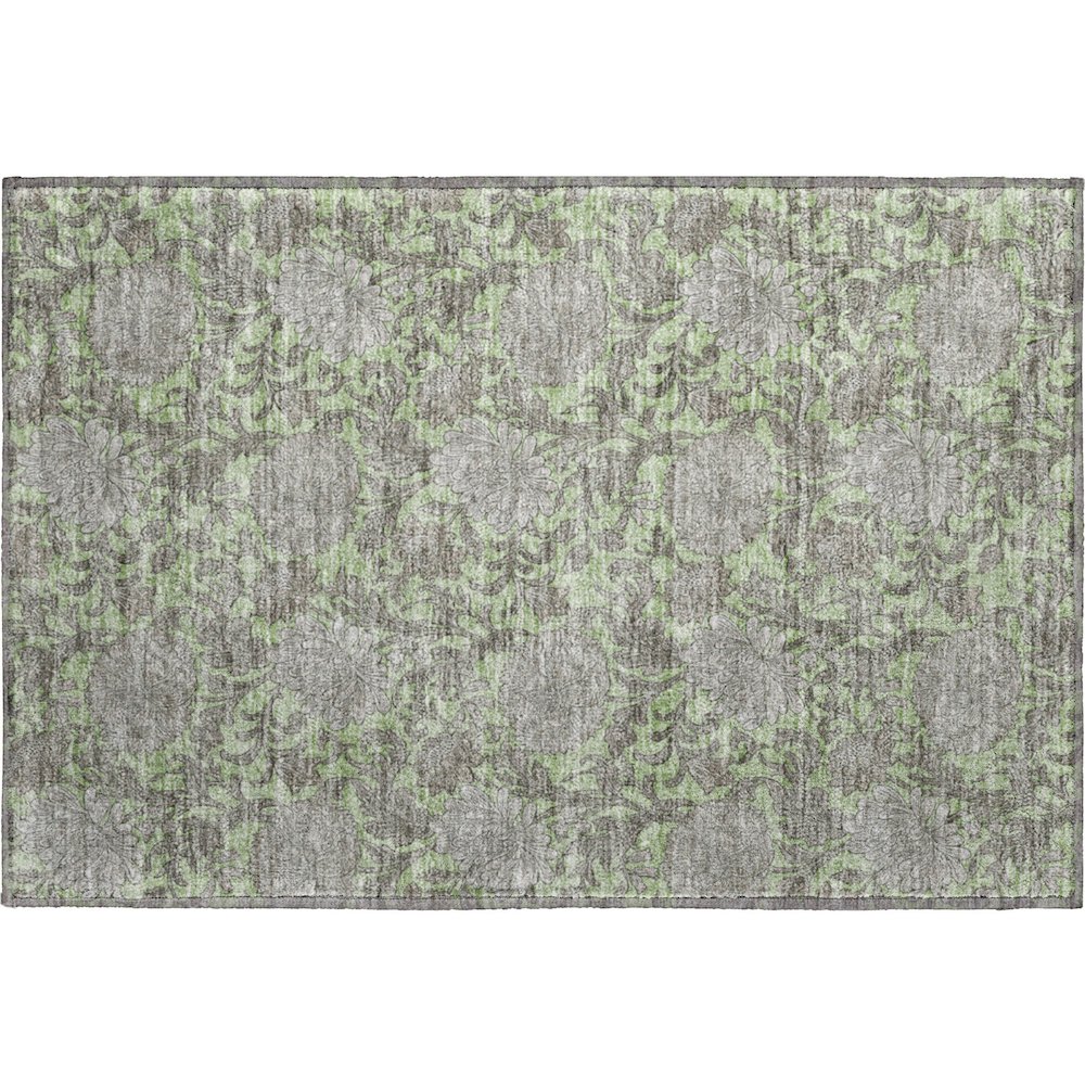 Premium Machine Washable Mayfield AMF677 Aloe 1'8" x 2'6" Rug. Picture 1