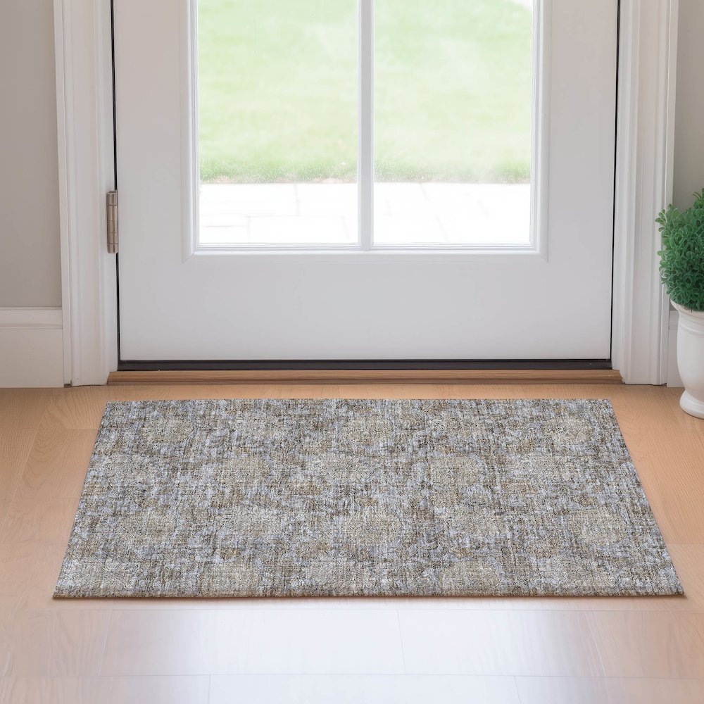 Premium Machine Washable Mayfield AMF677 Gray 1'8" x 2'6" Rug. Picture 5