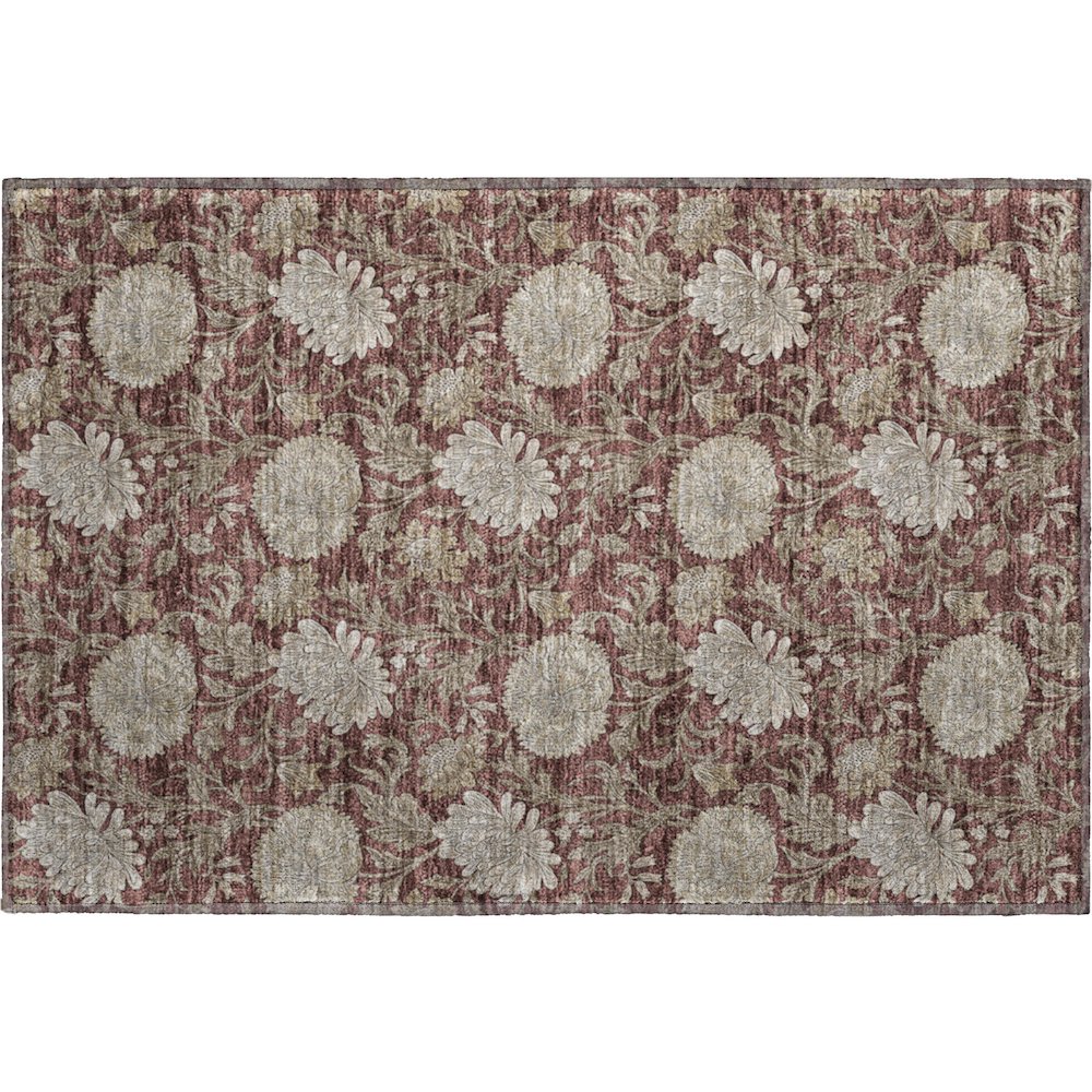 Premium Machine Washable Mayfield AMF677 Merlot 1'8" x 2'6" Rug. Picture 1