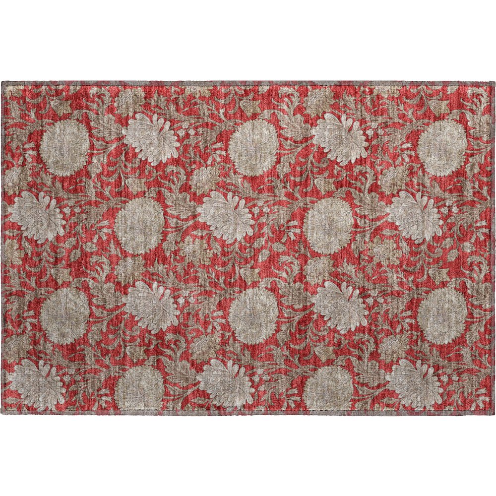 Premium Machine Washable Mayfield AMF677 Red 1'8" x 2'6" Rug. Picture 1