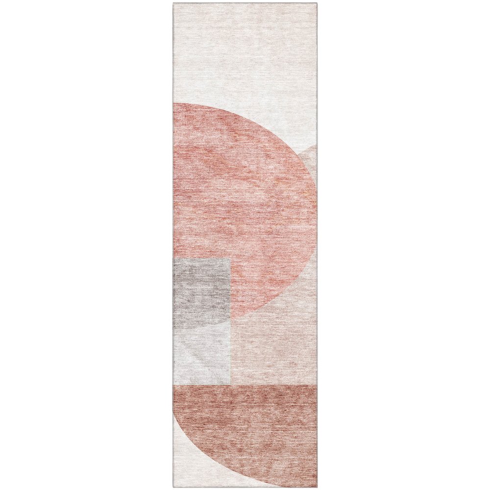 Premium Machine Washable Mayfield AMF678 Copper 2'3" x 7'6" Runner Rug. Picture 1