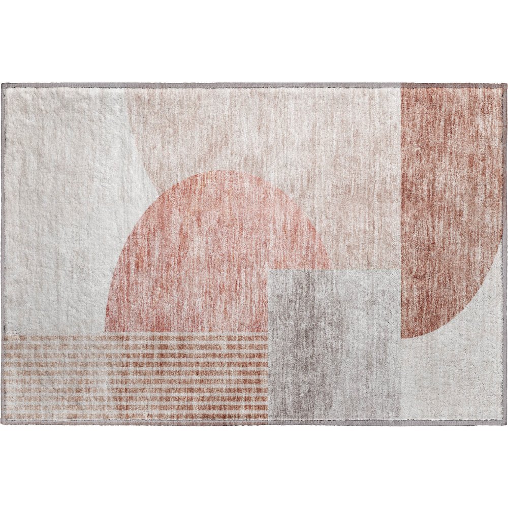 Premium Machine Washable Mayfield AMF678 Copper 1'8" x 2'6" Rug. Picture 1