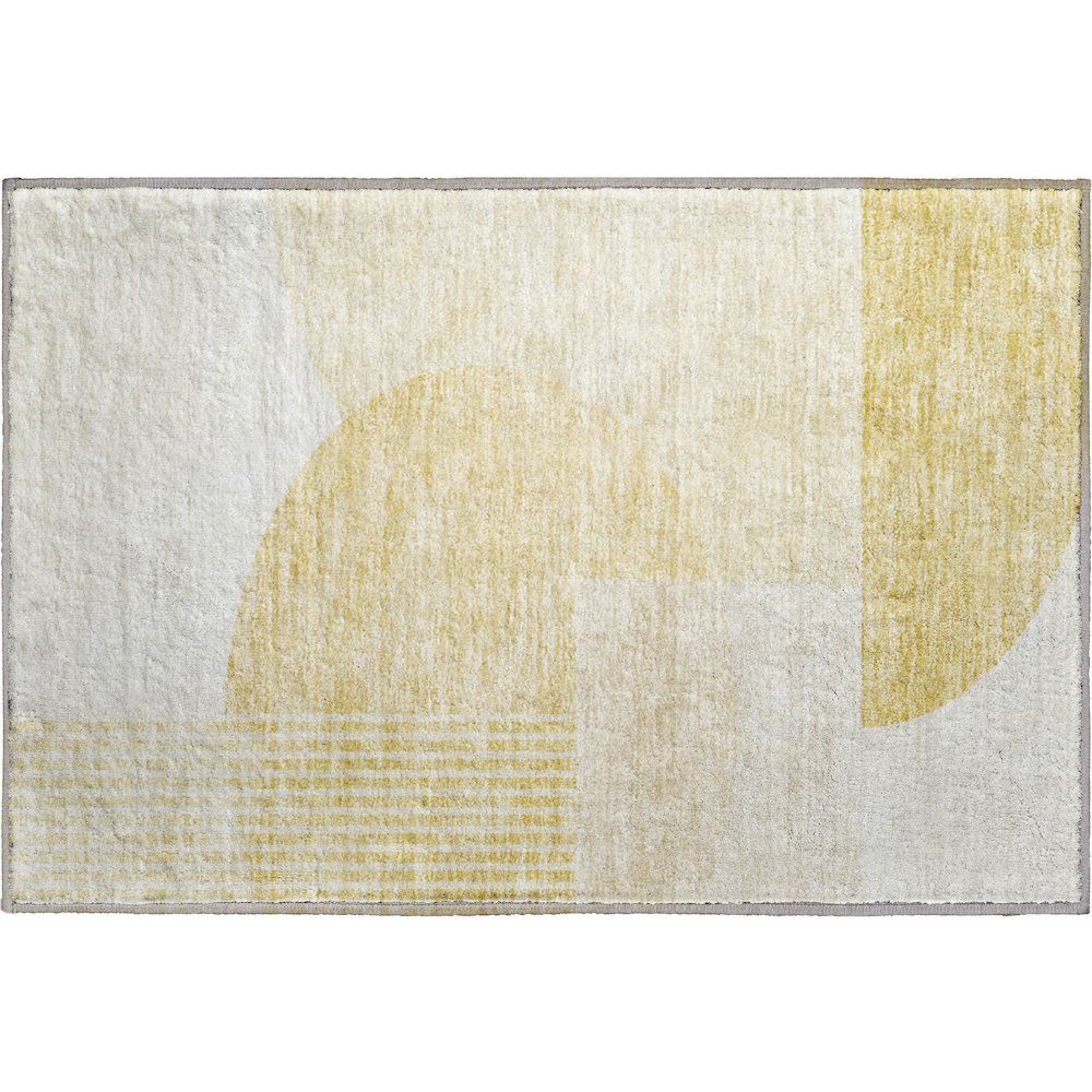 Premium Machine Washable Mayfield AMF678 Gold 1'8" x 2'6" Rug. Picture 1