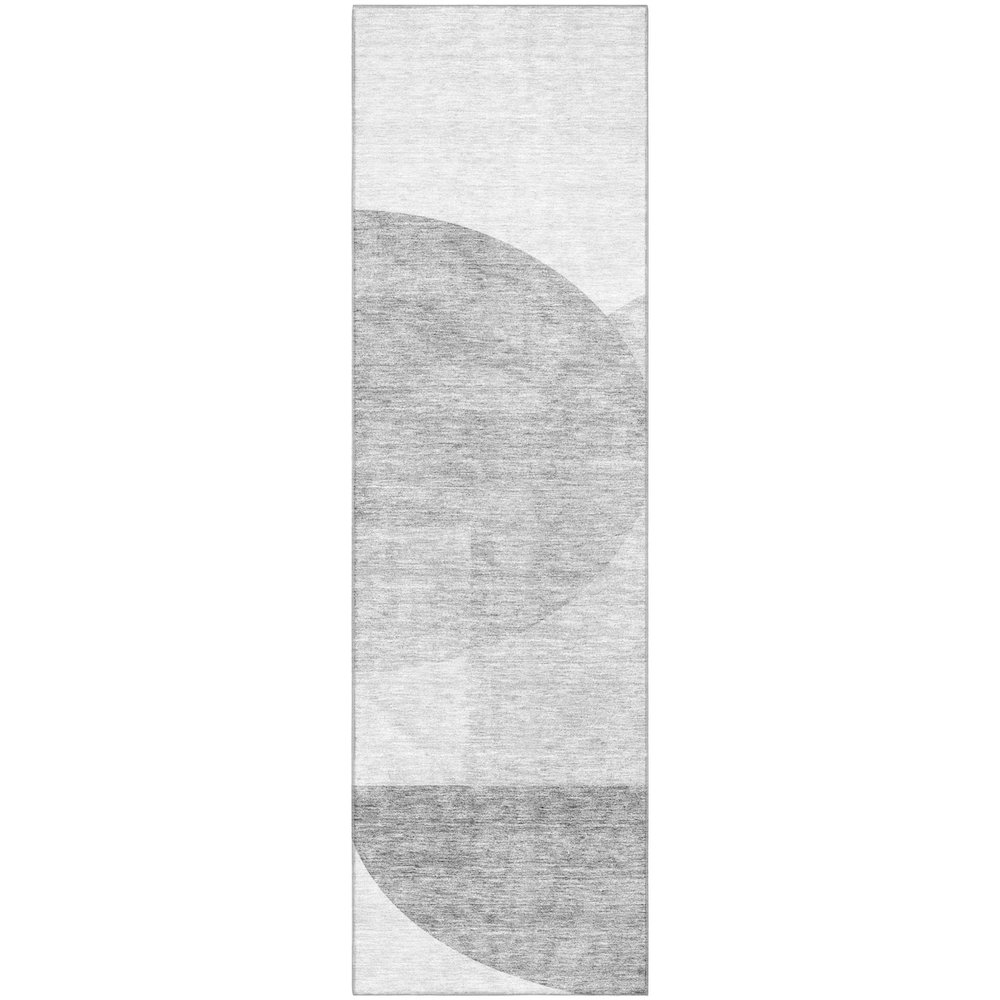 Premium Machine Washable Mayfield AMF678 Gray 2'3" x 7'6" Runner Rug. Picture 1