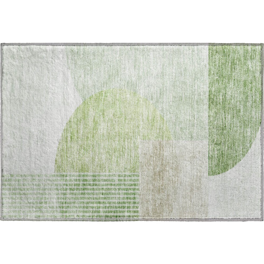 Premium Machine Washable Mayfield AMF678 Olive 1'8" x 2'6" Rug. Picture 1