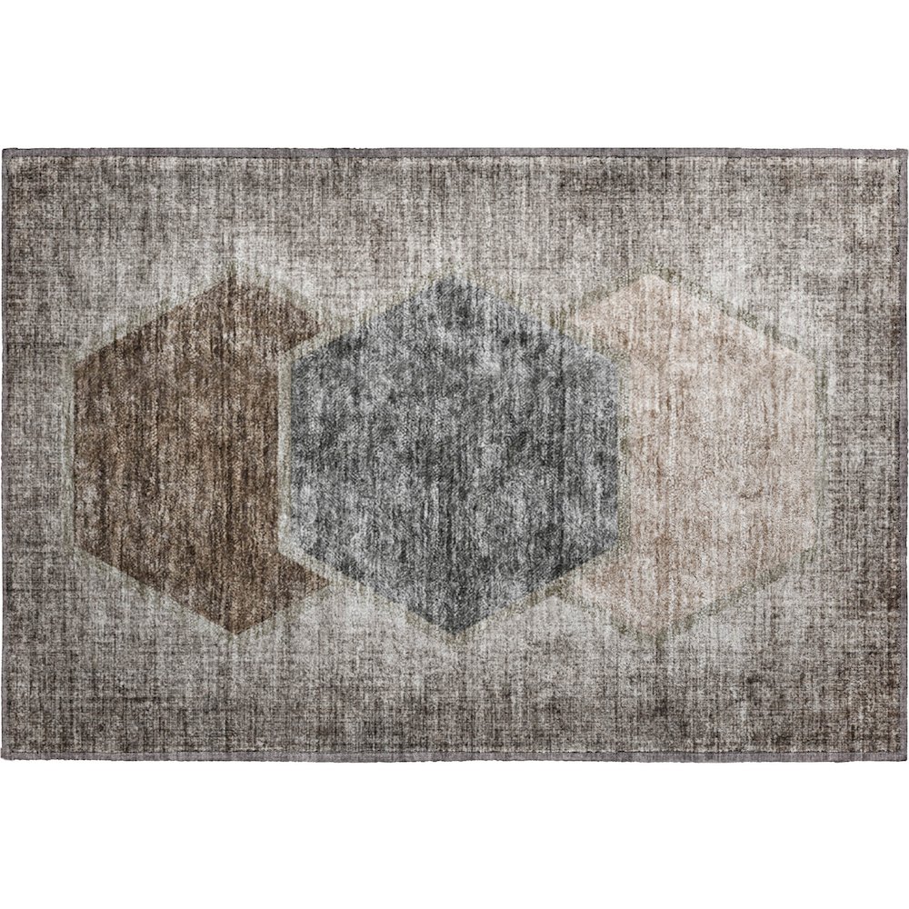 Premium Machine Washable Mayfield AMF679 Fudge 1'8" x 2'6" Rug. Picture 1