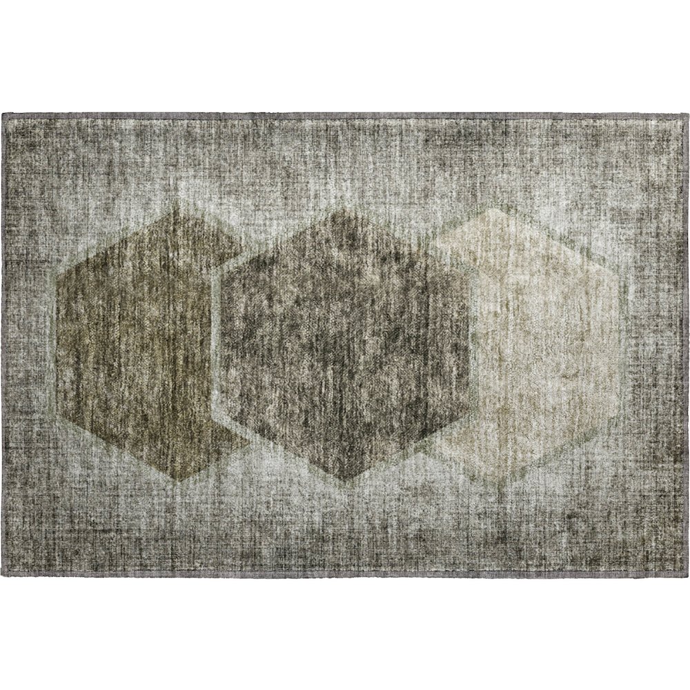 Premium Machine Washable Mayfield AMF679 Taupe 1'8" x 2'6" Rug. Picture 1