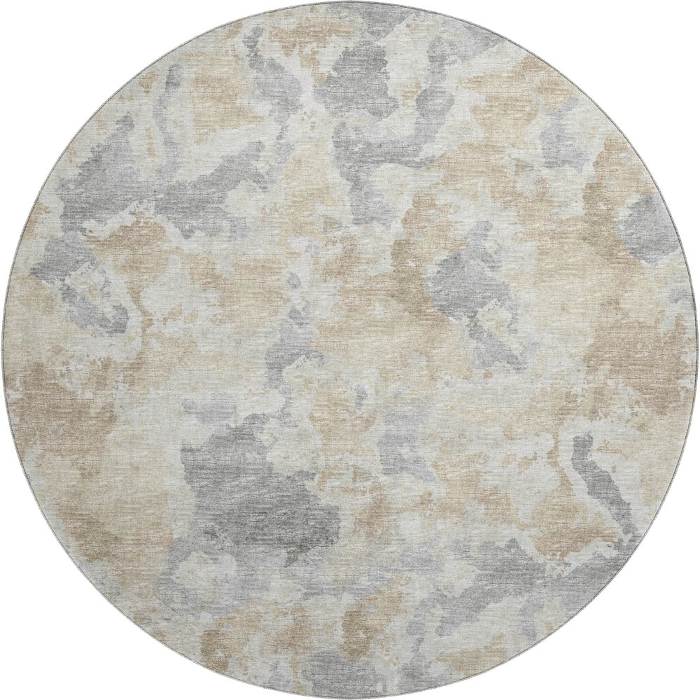 Premium Machine Washable Mayfield  Beige 8' x 8' Round Rug. Picture 1