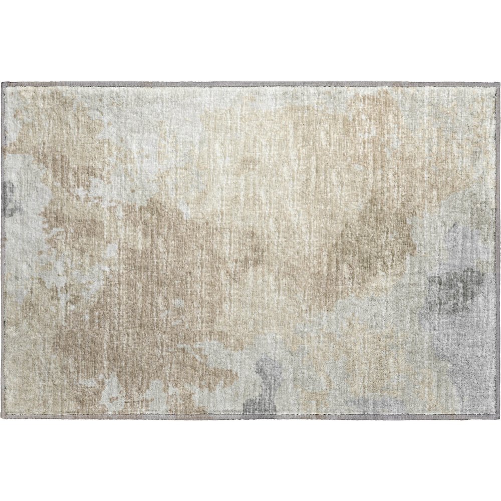 Premium Machine Washable Mayfield  Beige 1'8" x 2'6" Rug. Picture 1