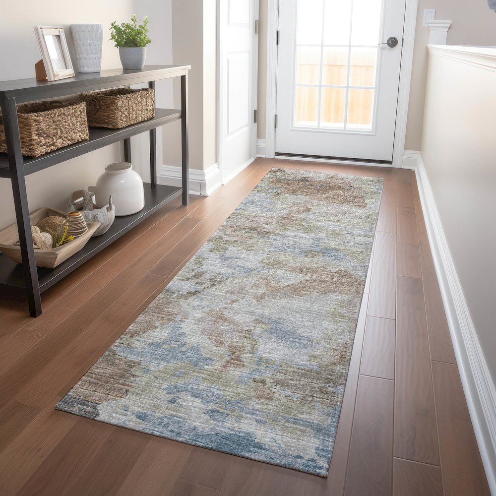 Premium Machine Washable Mayfield  Moody 2'3" x 7'6" Runner Rug. Picture 5