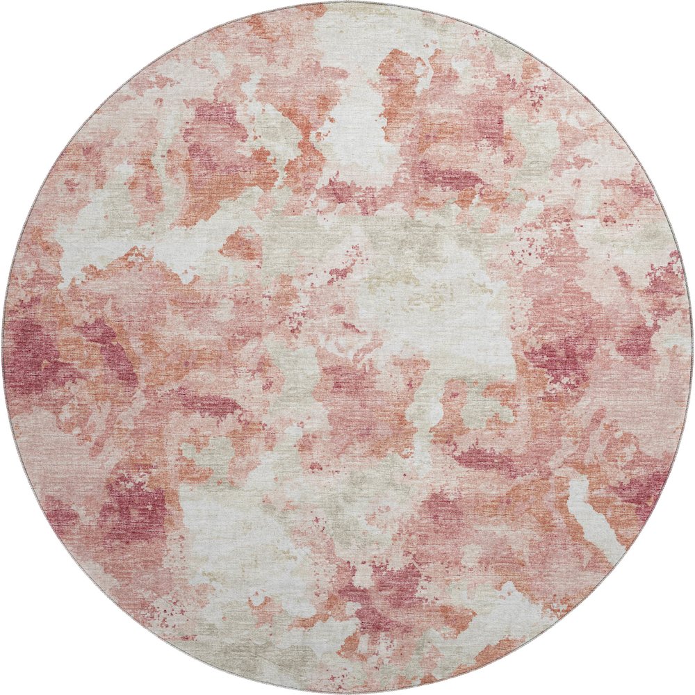 Premium Machine Washable Mayfield  Pink 8' x 8' Round Rug. Picture 1