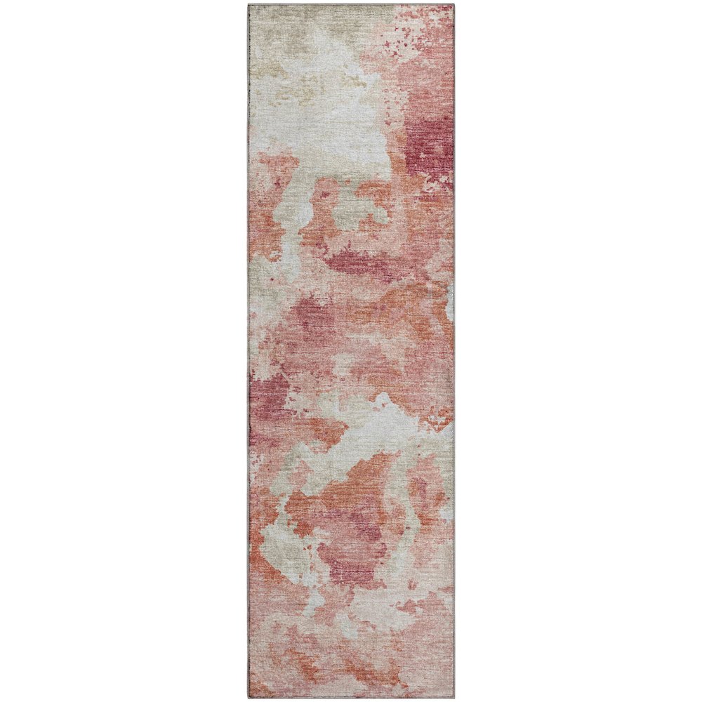 Premium Machine Washable Mayfield  Pink 2'3" x 7'6" Runner Rug. Picture 1
