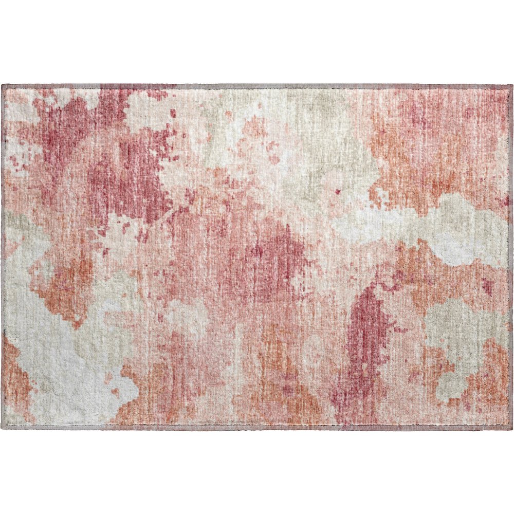 Premium Machine Washable Mayfield  Pink 1'8" x 2'6" Rug. Picture 1