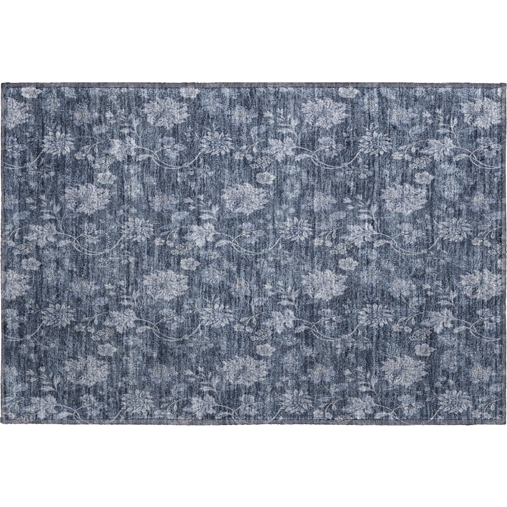 Premium Machine Washable Mayfield AMF680 Blue 1'8" x 2'6" Rug. Picture 1