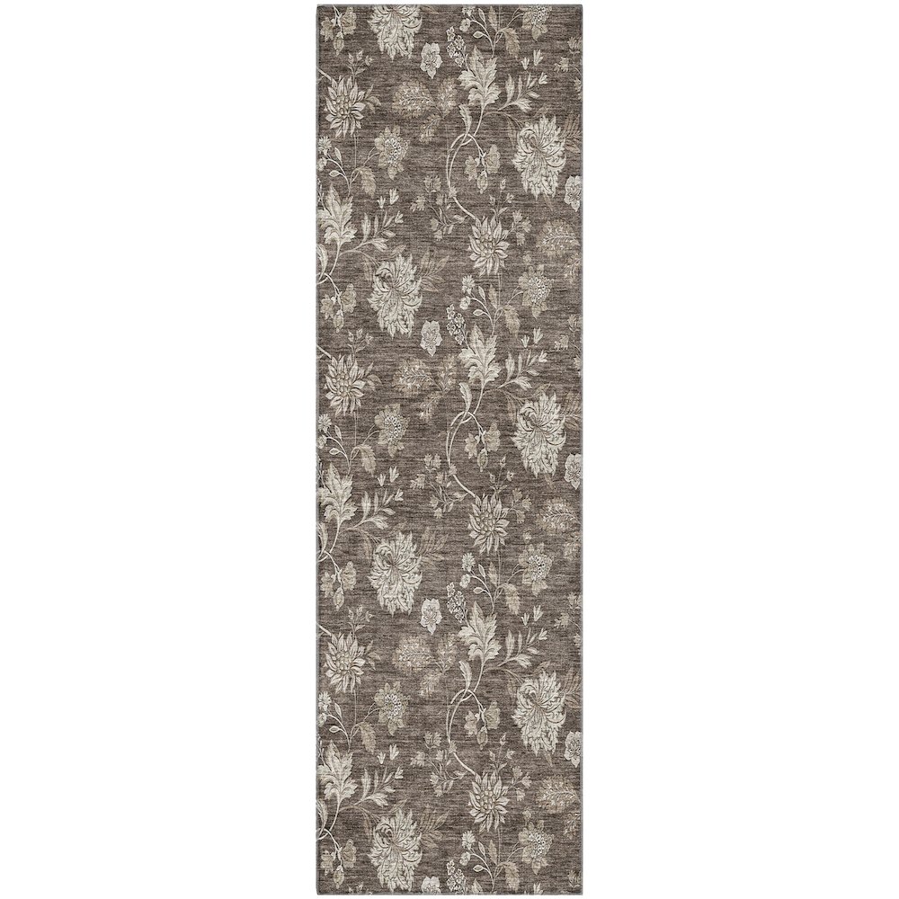 Premium Machine Washable Mayfield AMF680 Chocolate 2'3" x 7'6" Runner Rug. Picture 1