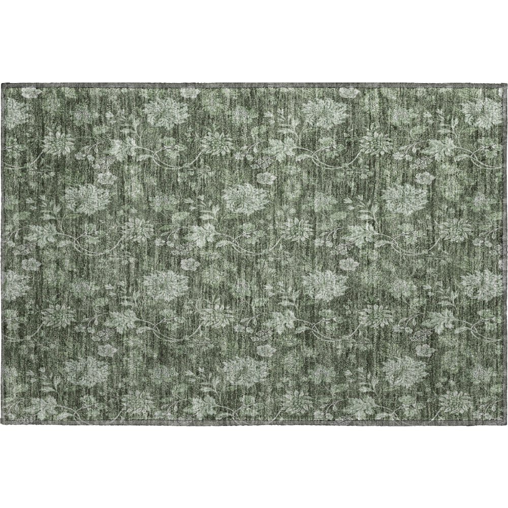 Premium Machine Washable Mayfield AMF680 Olive 1'8" x 2'6" Rug. Picture 1