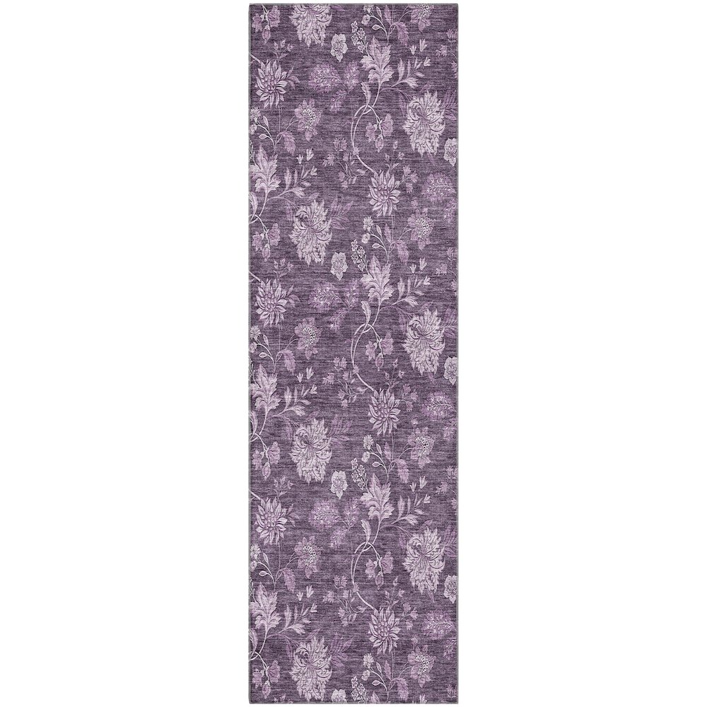Premium Machine Washable Mayfield AMF680 Plum 2'3" x 7'6" Runner Rug. Picture 1