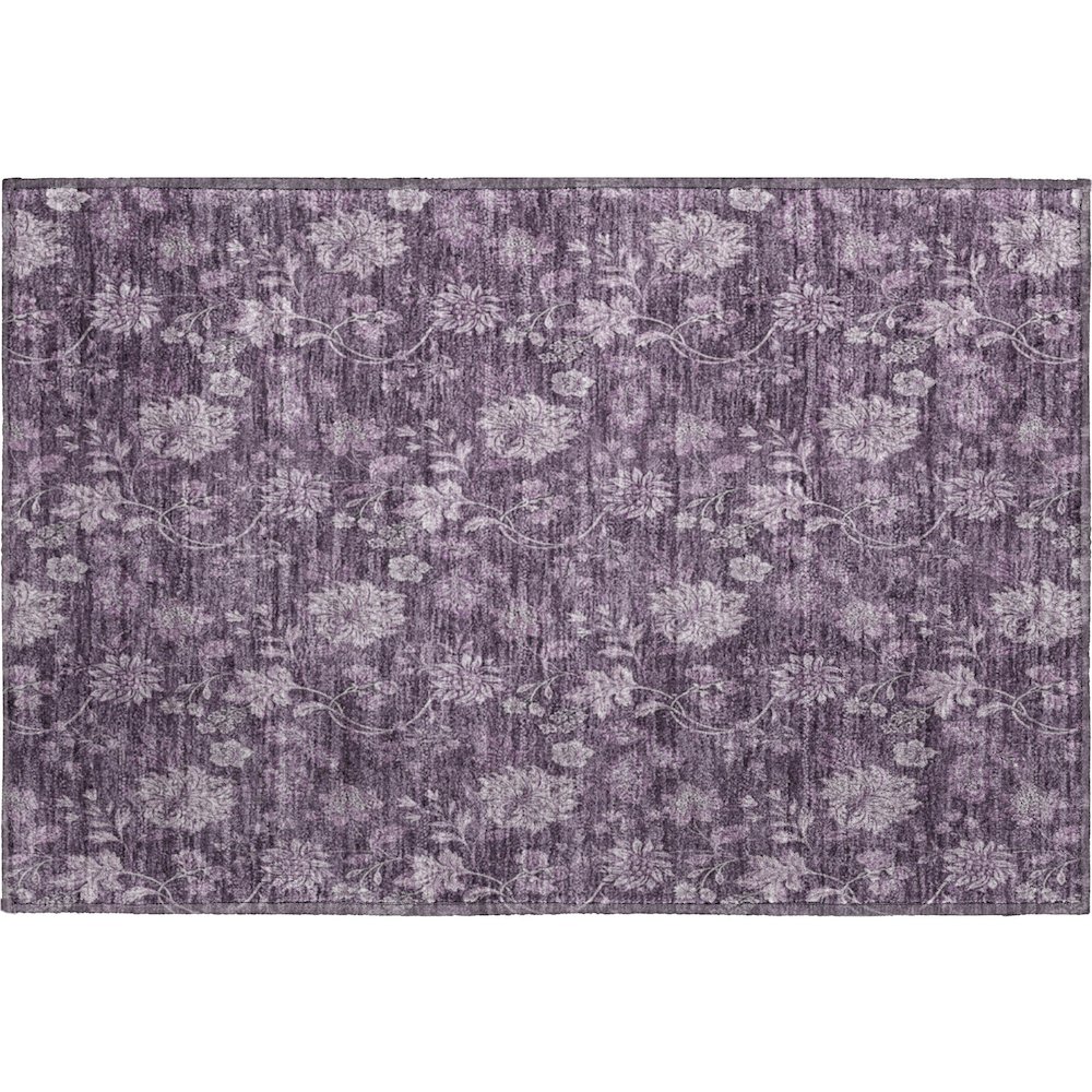 Premium Machine Washable Mayfield AMF680 Plum 1'8" x 2'6" Rug. Picture 1