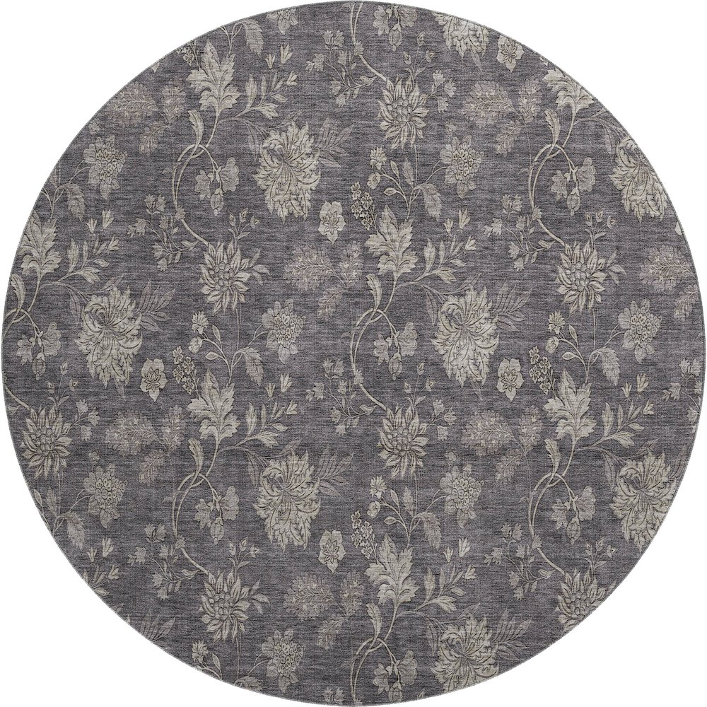 Premium Machine Washable Mayfield AMF680 Taupe 8' x 8' Round Rug. Picture 1