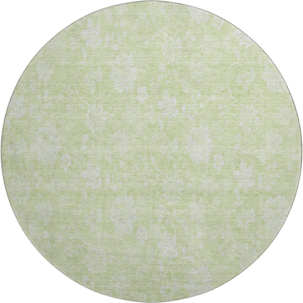 Premium Machine Washable Mayfield AMF681 Aloe 8' x 8' Round Rug. Picture 1