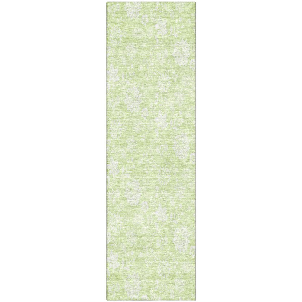 Premium Machine Washable Mayfield AMF681 Aloe 2'3" x 7'6" Runner Rug. Picture 1