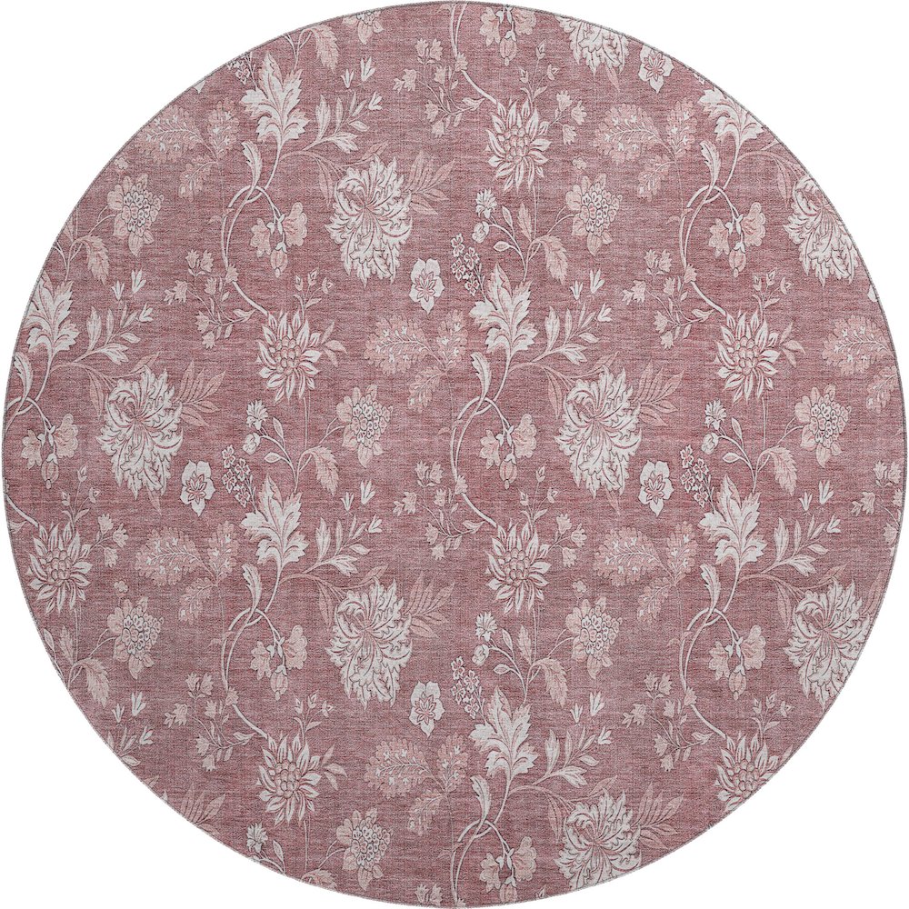 Premium Machine Washable Mayfield AMF681 Blush 8' x 8' Round Rug. Picture 1