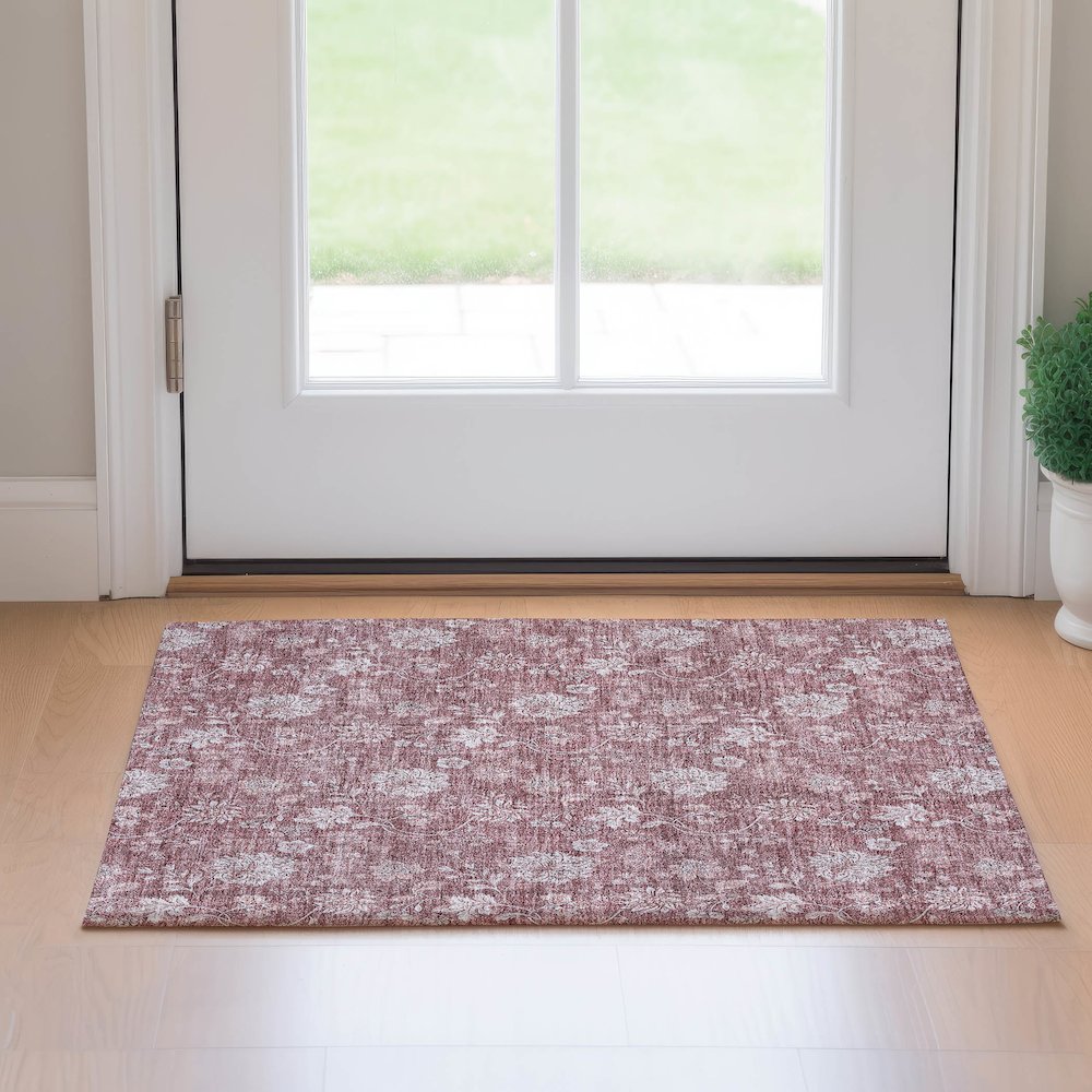 Premium Machine Washable Mayfield AMF681 Blush 1'8" x 2'6" Rug. Picture 5