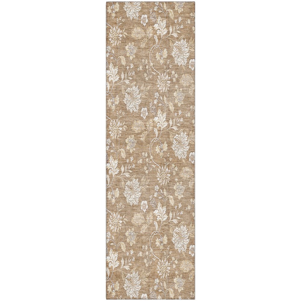 Premium Machine Washable Mayfield AMF681 Copper 2'3" x 7'6" Runner Rug. Picture 1