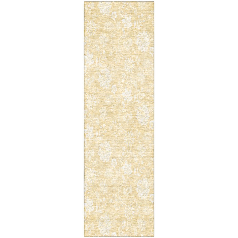 Premium Machine Washable Mayfield AMF681 Honey 2'3" x 7'6" Runner Rug. Picture 1
