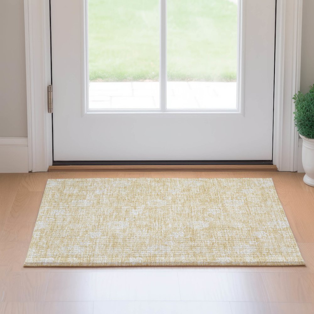 Premium Machine Washable Mayfield AMF681 Honey 1'8" x 2'6" Rug. Picture 5