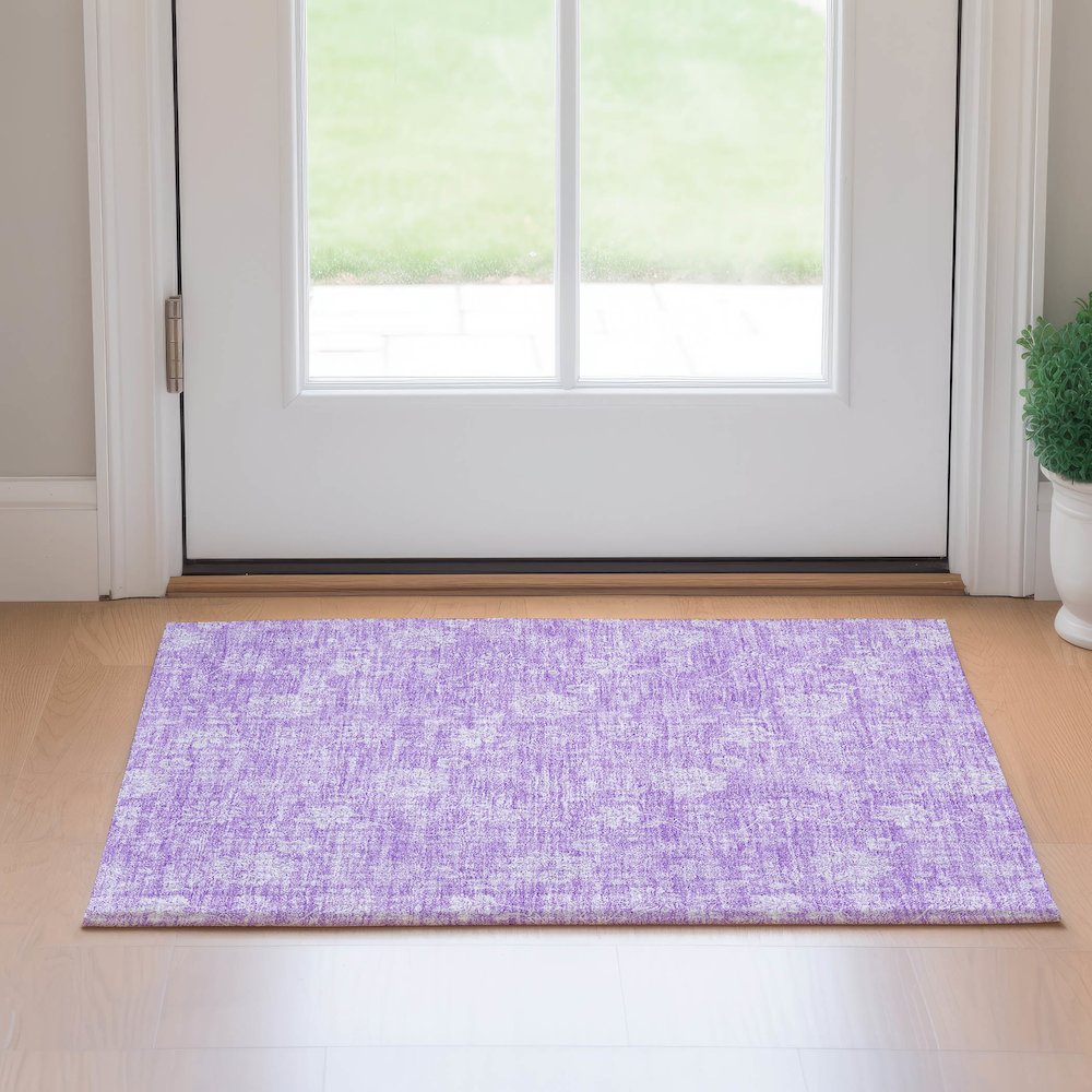 Premium Machine Washable Mayfield AMF681 Lilac 1'8" x 2'6" Rug. Picture 5