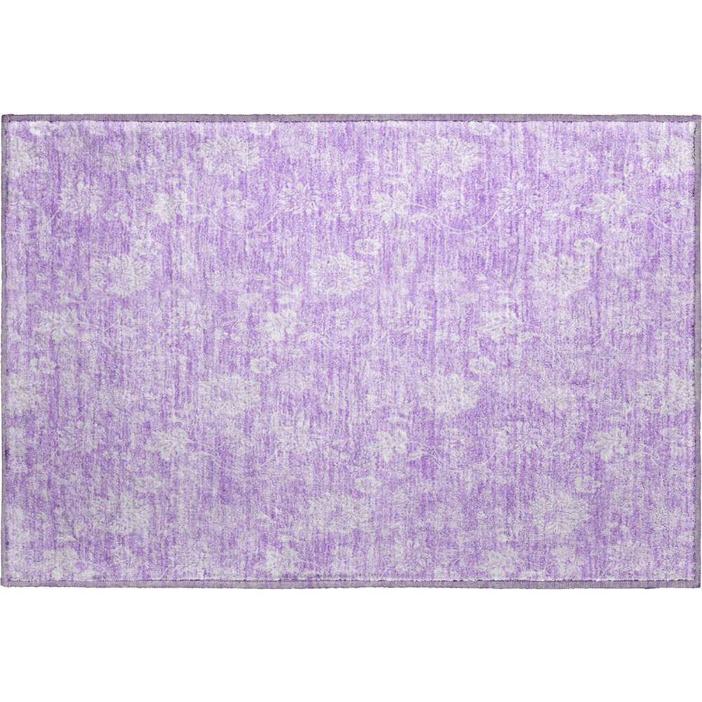 Premium Machine Washable Mayfield AMF681 Lilac 1'8" x 2'6" Rug. Picture 1