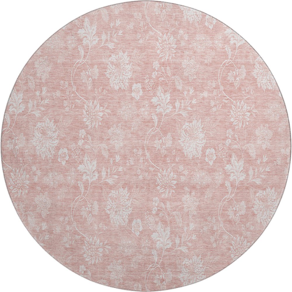 Premium Machine Washable Mayfield AMF681 Pink 8' x 8' Round Rug. Picture 1