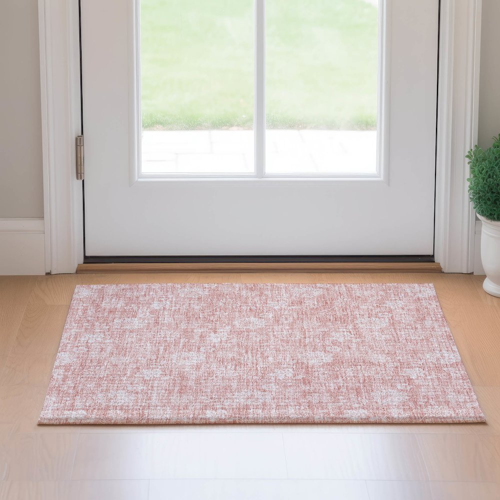 Premium Machine Washable Mayfield AMF681 Pink 1'8" x 2'6" Rug. Picture 5