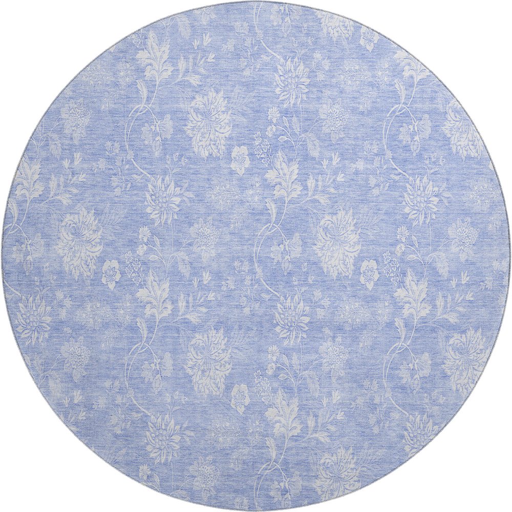 Premium Machine Washable Mayfield AMF681 Sky 8' x 8' Round Rug. Picture 1