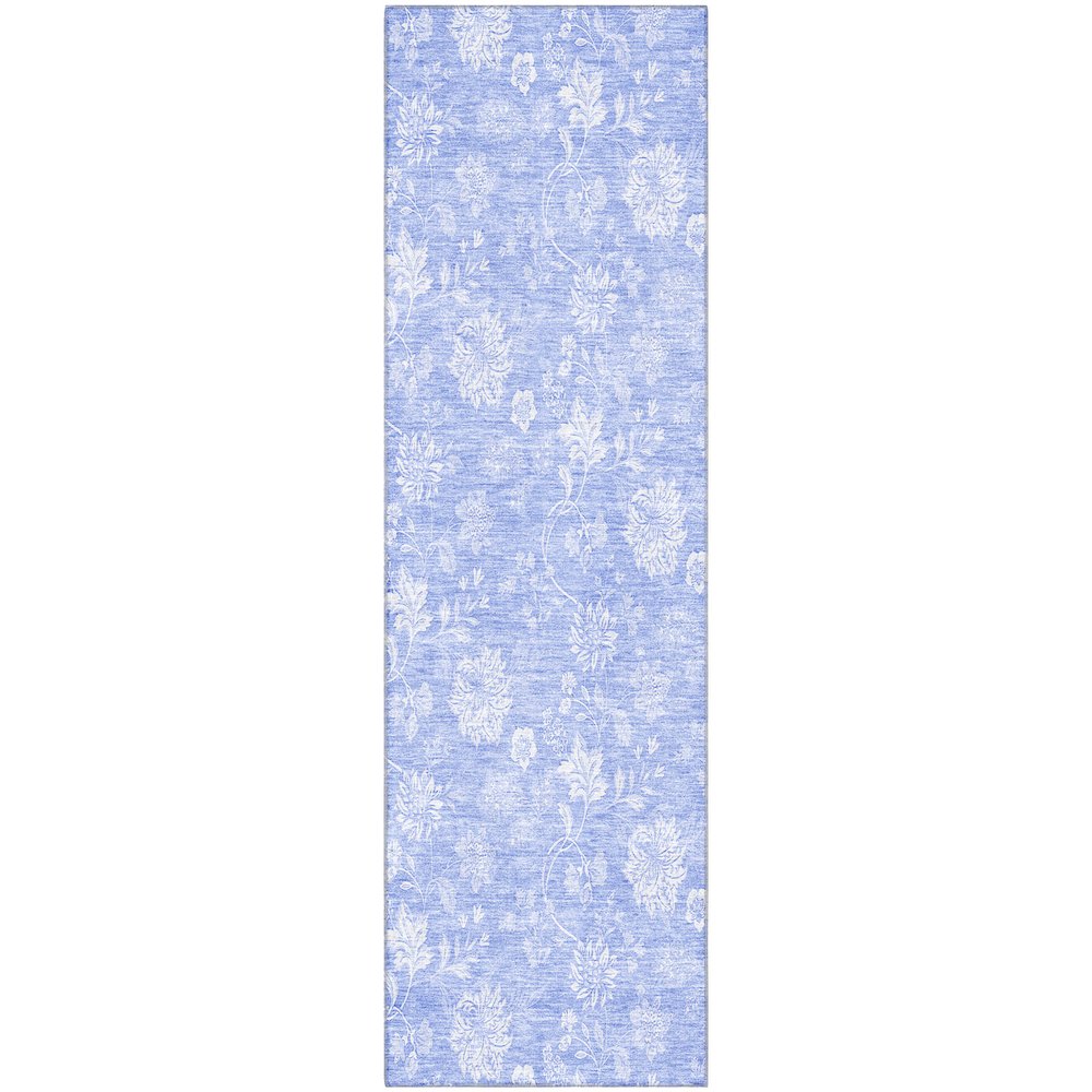 Premium Machine Washable Mayfield AMF681 Sky 2'3" x 7'6" Runner Rug. Picture 1
