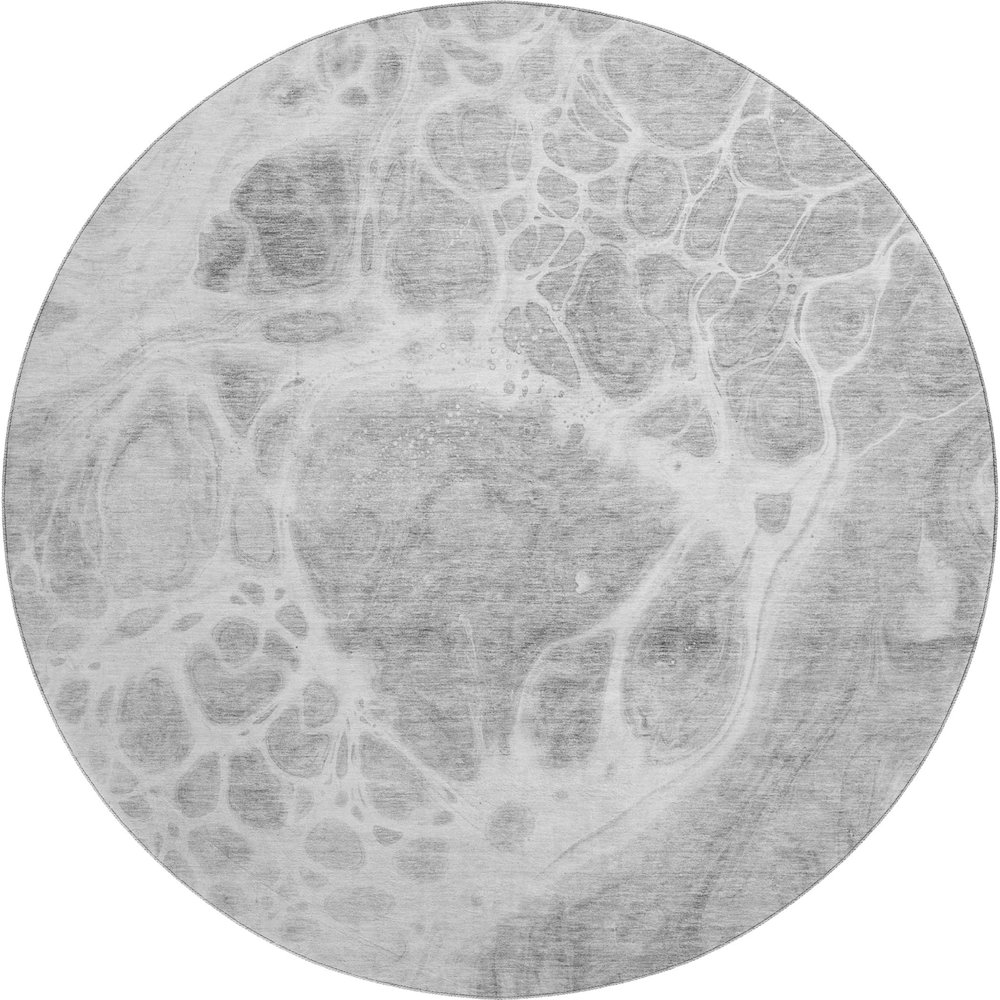 Premium Machine Washable Mayfield AMF682 Gray 8' x 8' Round Rug. Picture 1