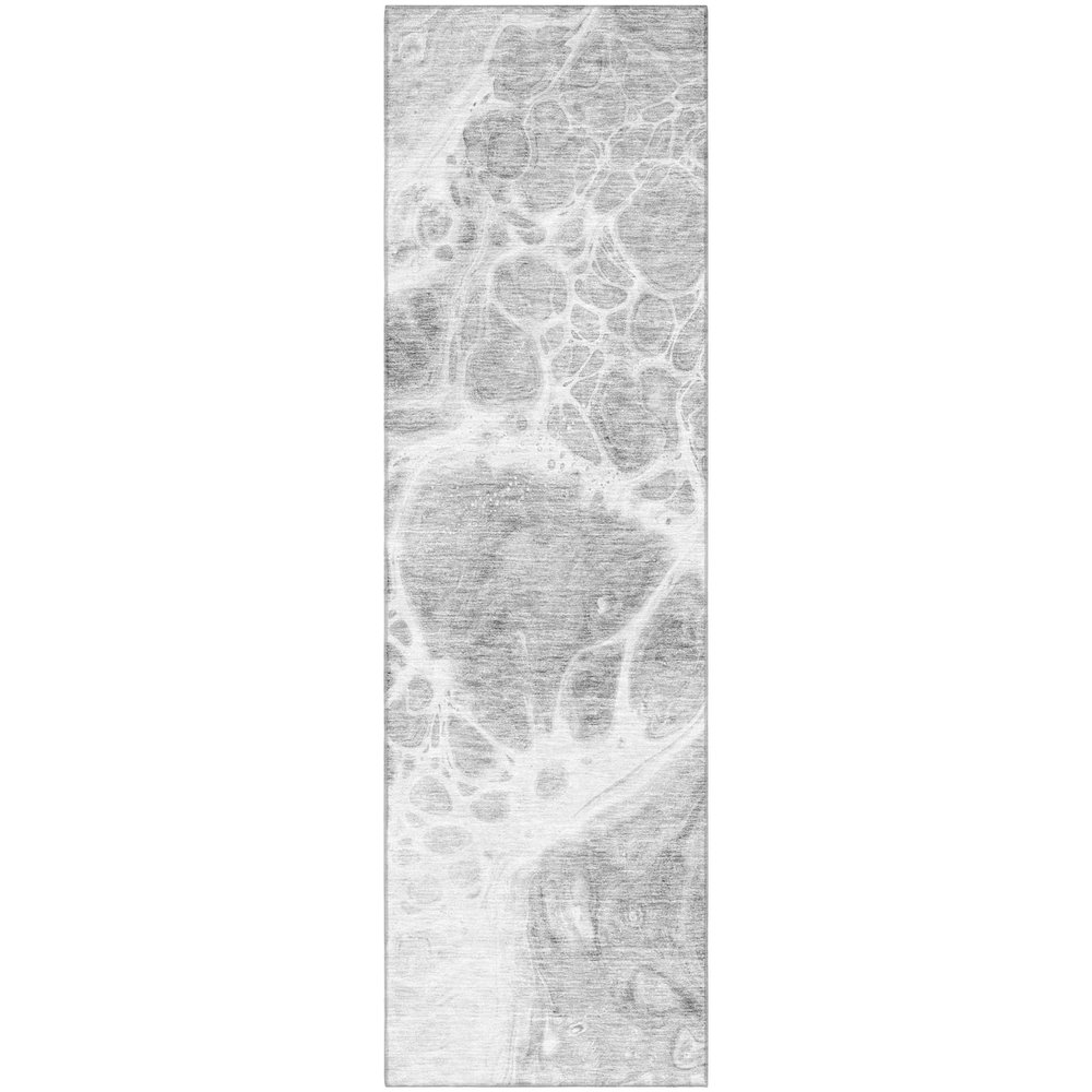Premium Machine Washable Mayfield AMF682 Gray 2'3" x 7'6" Runner Rug. Picture 1