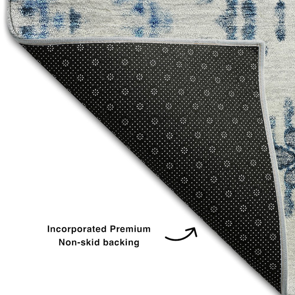 Premium Machine Washable Mayfield AMF684 Blue 1'8" x 2'6" Rug. Picture 2