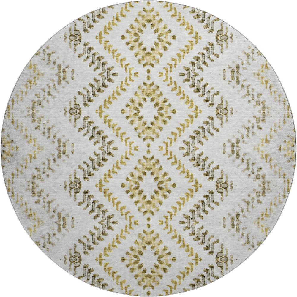 Premium Machine Washable Mayfield AMF684 Taupe 8' x 8' Round Rug. Picture 1
