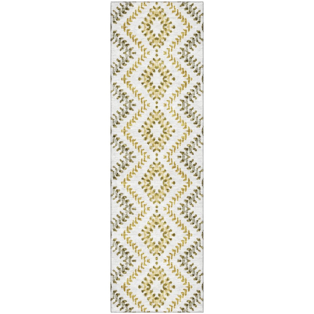 Premium Machine Washable Mayfield AMF684 Taupe 2'3" x 7'6" Runner Rug. Picture 1