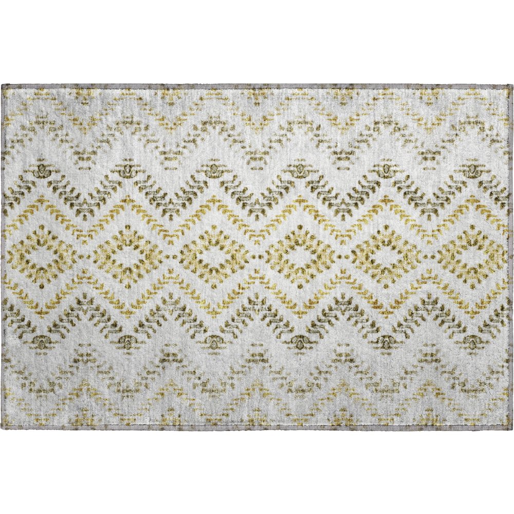 Premium Machine Washable Mayfield AMF684 Taupe 1'8" x 2'6" Rug. Picture 1