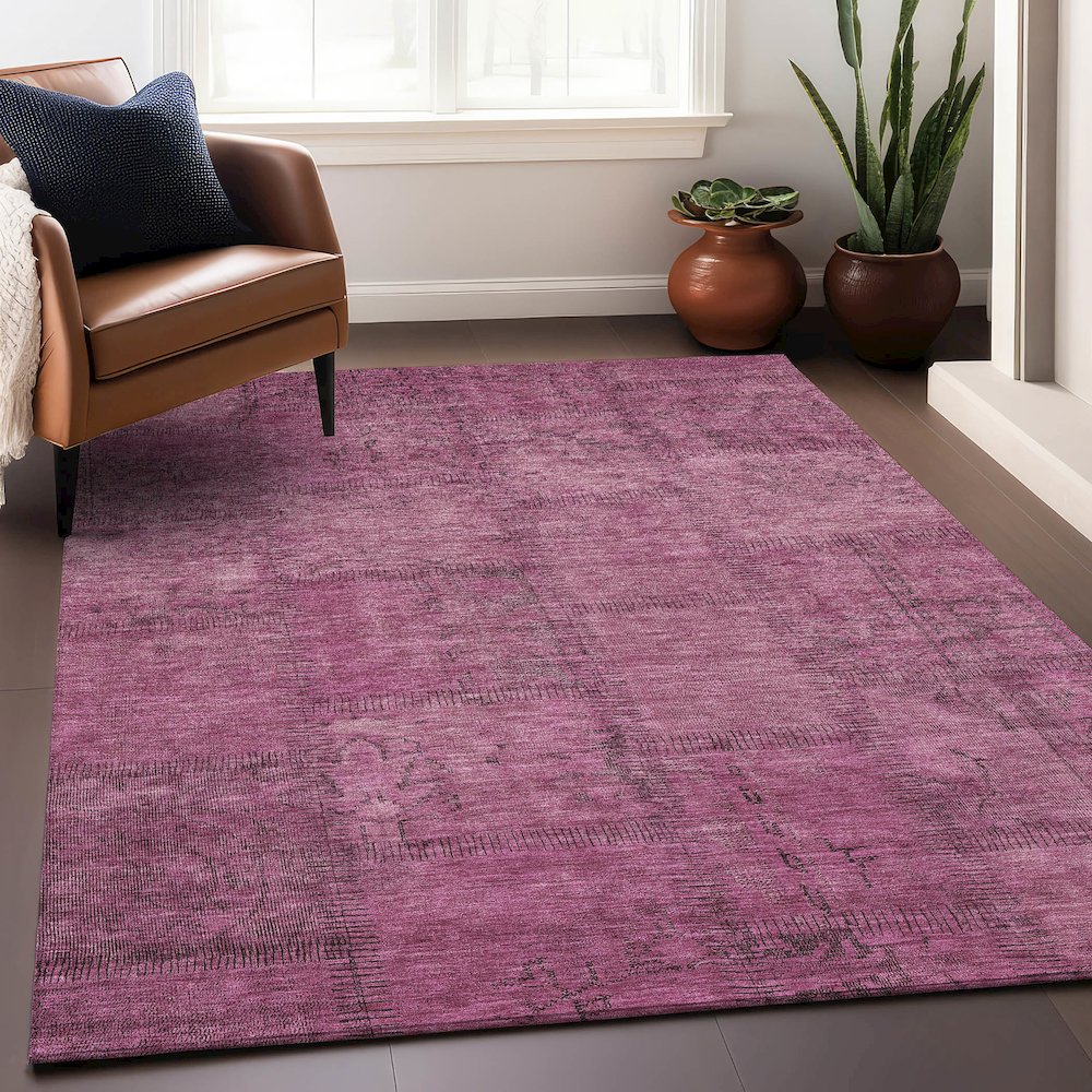 Premium Machine Washable Mayfield AMF685 Blush 2'6" x 3'10" Rug. Picture 6