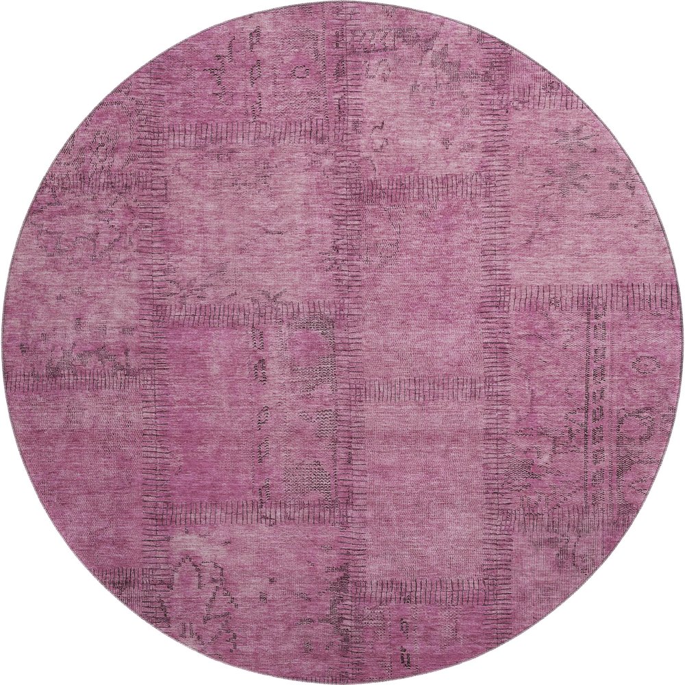 Premium Machine Washable Mayfield AMF685 Blush 8' x 8' Round Rug. Picture 1