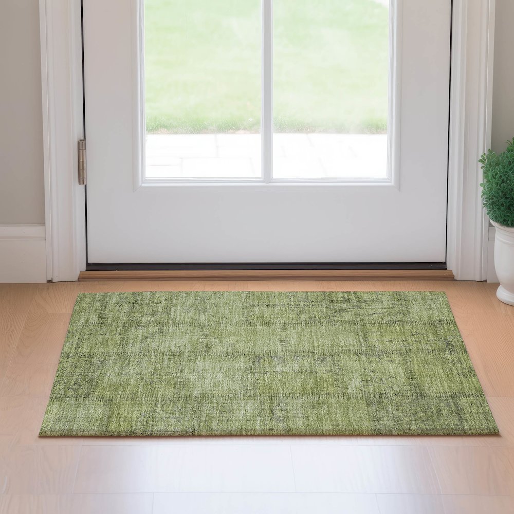 Premium Machine Washable Mayfield AMF685 Fern 1'8" x 2'6" Rug. Picture 5