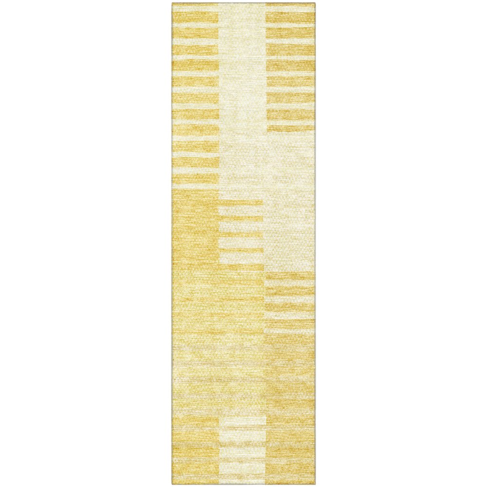 Premium Machine Washable Mayfield AMF686 Honey 2'3" x 7'6" Runner Rug. Picture 1