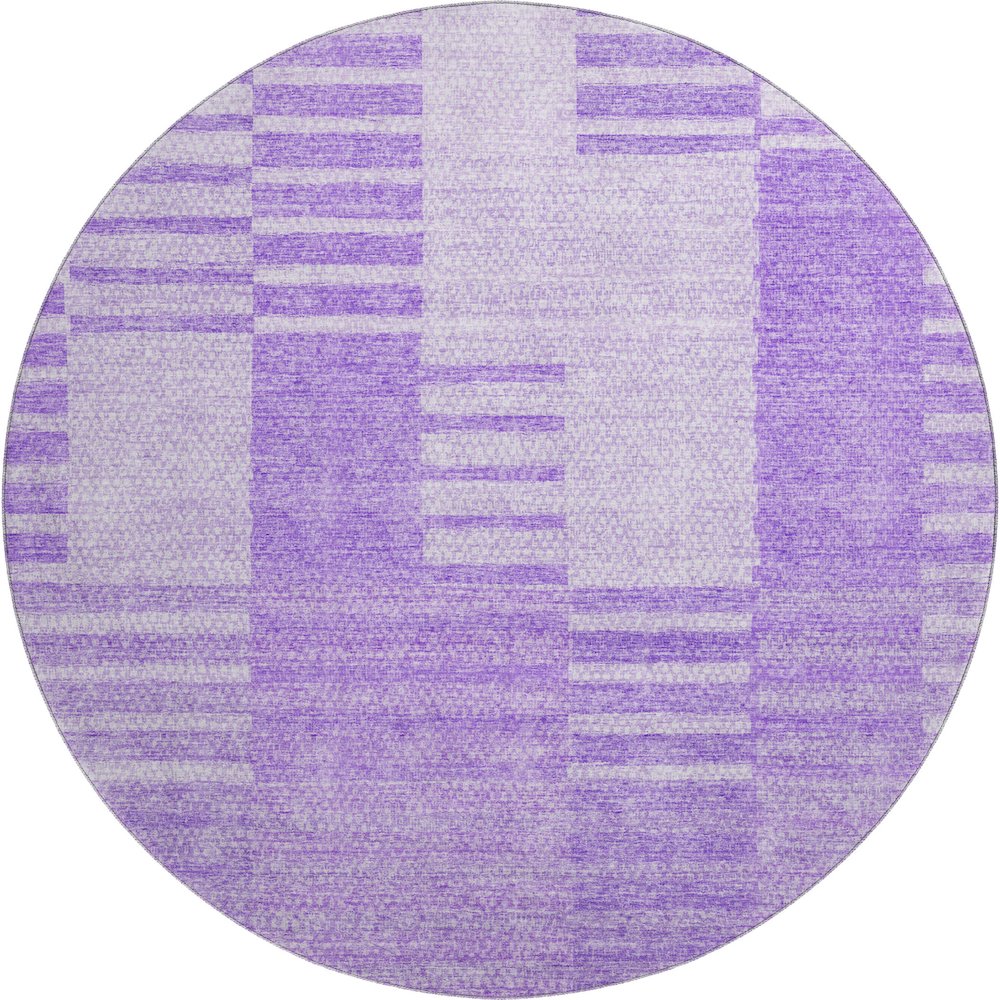 Premium Machine Washable Mayfield AMF686 Lavender 8' x 8' Round Rug. Picture 1