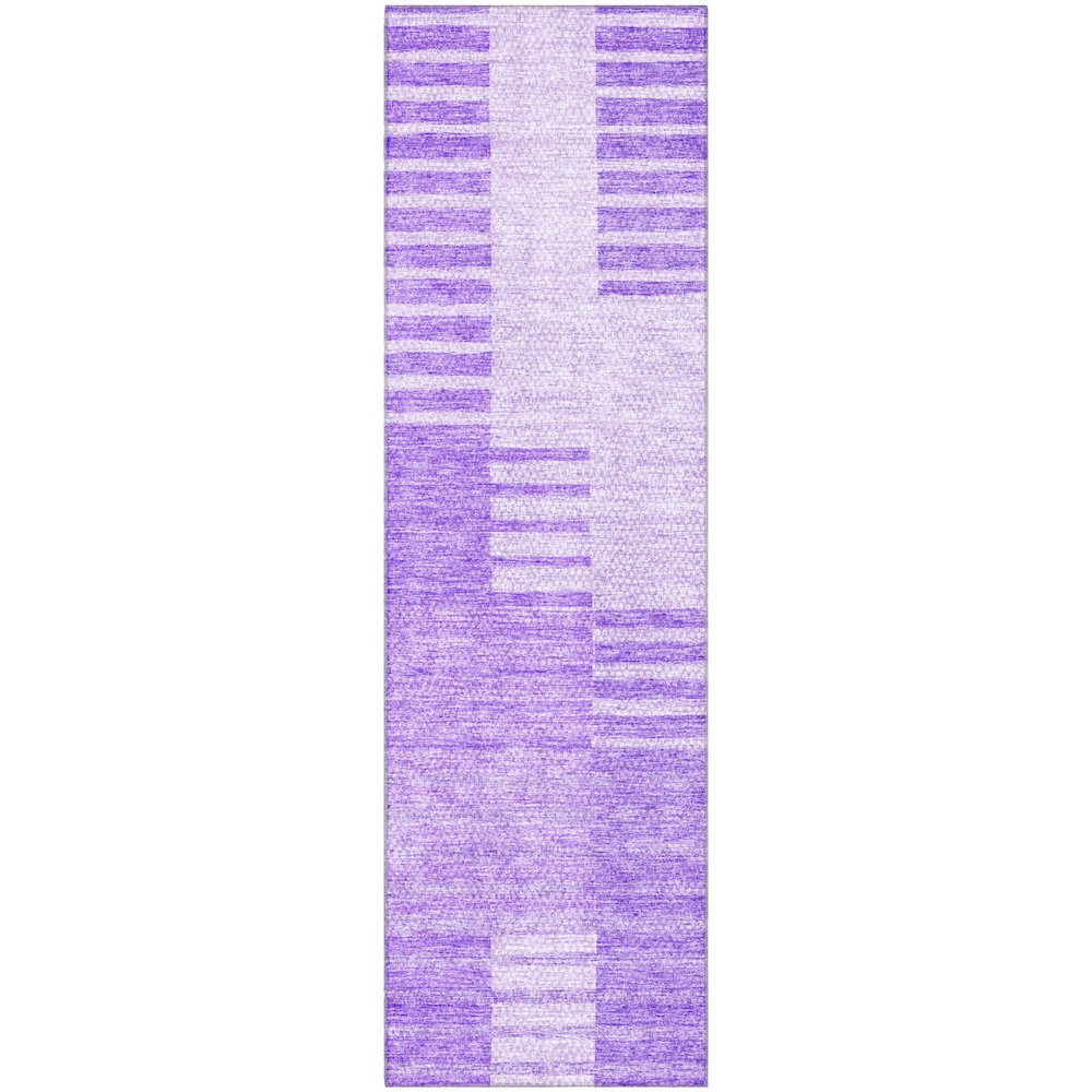 Premium Machine Washable Mayfield AMF686 Lavender 2'3" x 7'6" Runner Rug. Picture 1